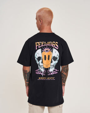 T-Shirt Regular Printed - Feelings Black