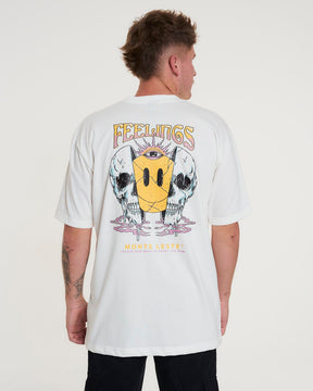 T-Shirt Oversized Printed Feelings - Off White