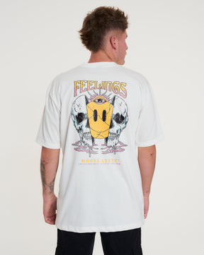 T-Shirt Oversized Printed Feelings - Off White