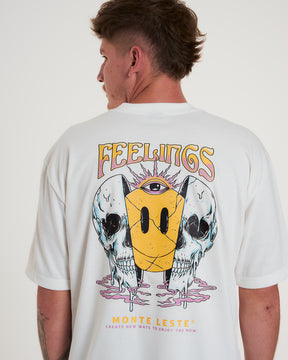 T-Shirt Oversized Printed Feelings - Off White