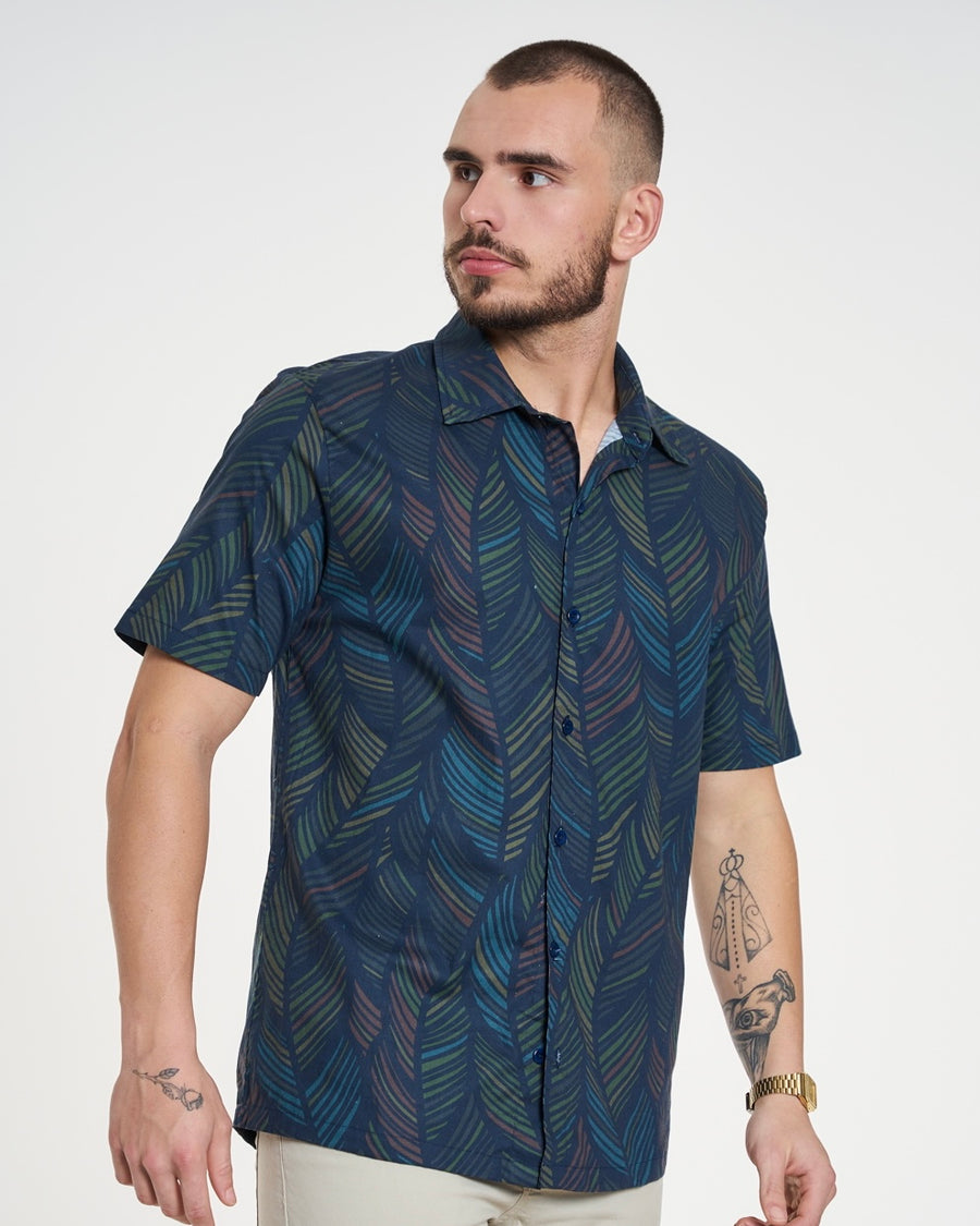 Camisa Casual Elastic Printed - Brasil