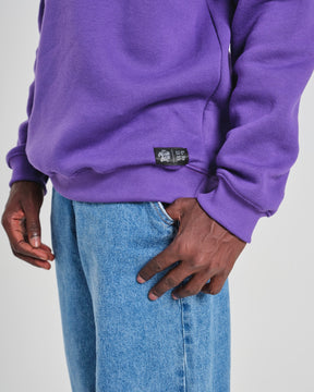 Pullover Sweatshirt Crew Neck - Purple Plain