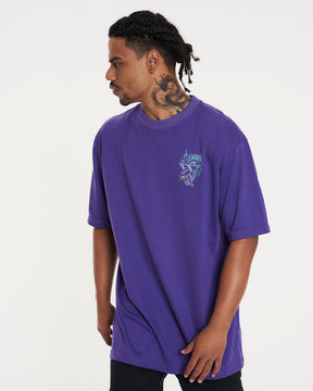 T-Shirt Oversized Printed Glasses - Purple