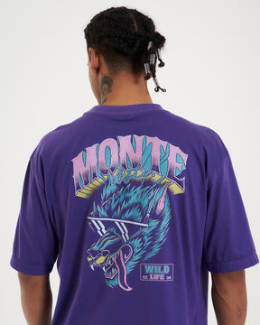 T-Shirt Oversized Printed Glasses - Purple