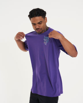T-Shirt Oversized Printed Glasses - Purple