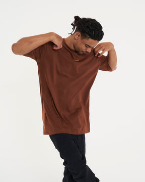 T-Shirt Oversized Printed ML - Brown