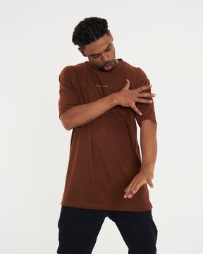 T-Shirt Oversized Printed ML - Brown
