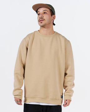 Pullover Sweatshirt Crew Neck - Sand Plain