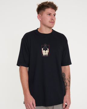 T-Shirt Oversized Printed Sense - Black