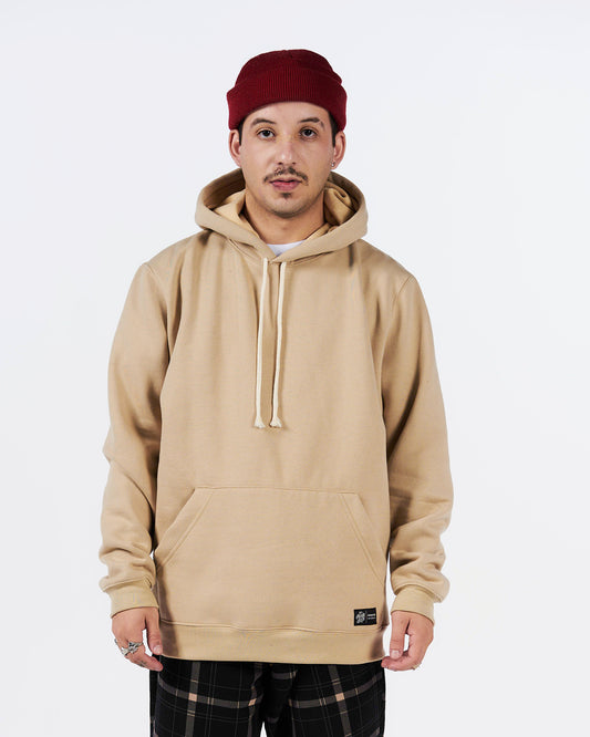 Hooded Kangaroo Sweatshirt – Solid Tan
