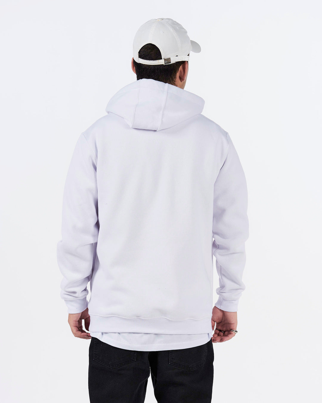 Hooded Kangaroo Sweatshirt – Solid White