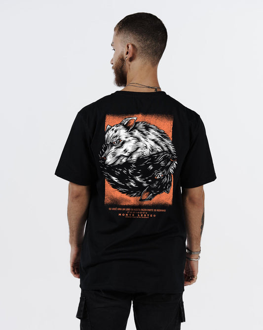 Printed T-Shirt - Black Wolf