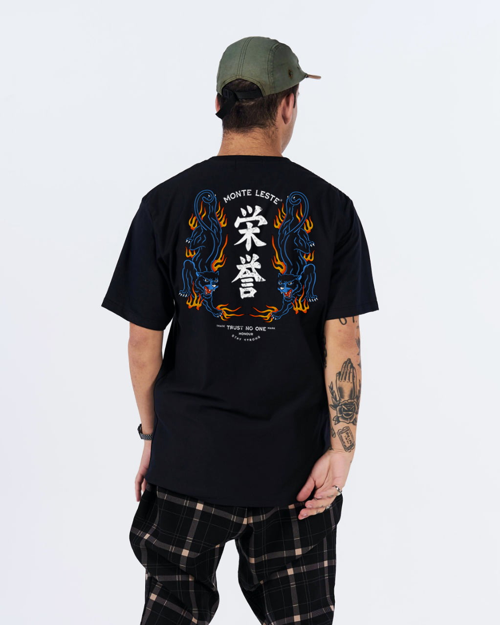 Printed T-Shirt - Black Fire Tiger