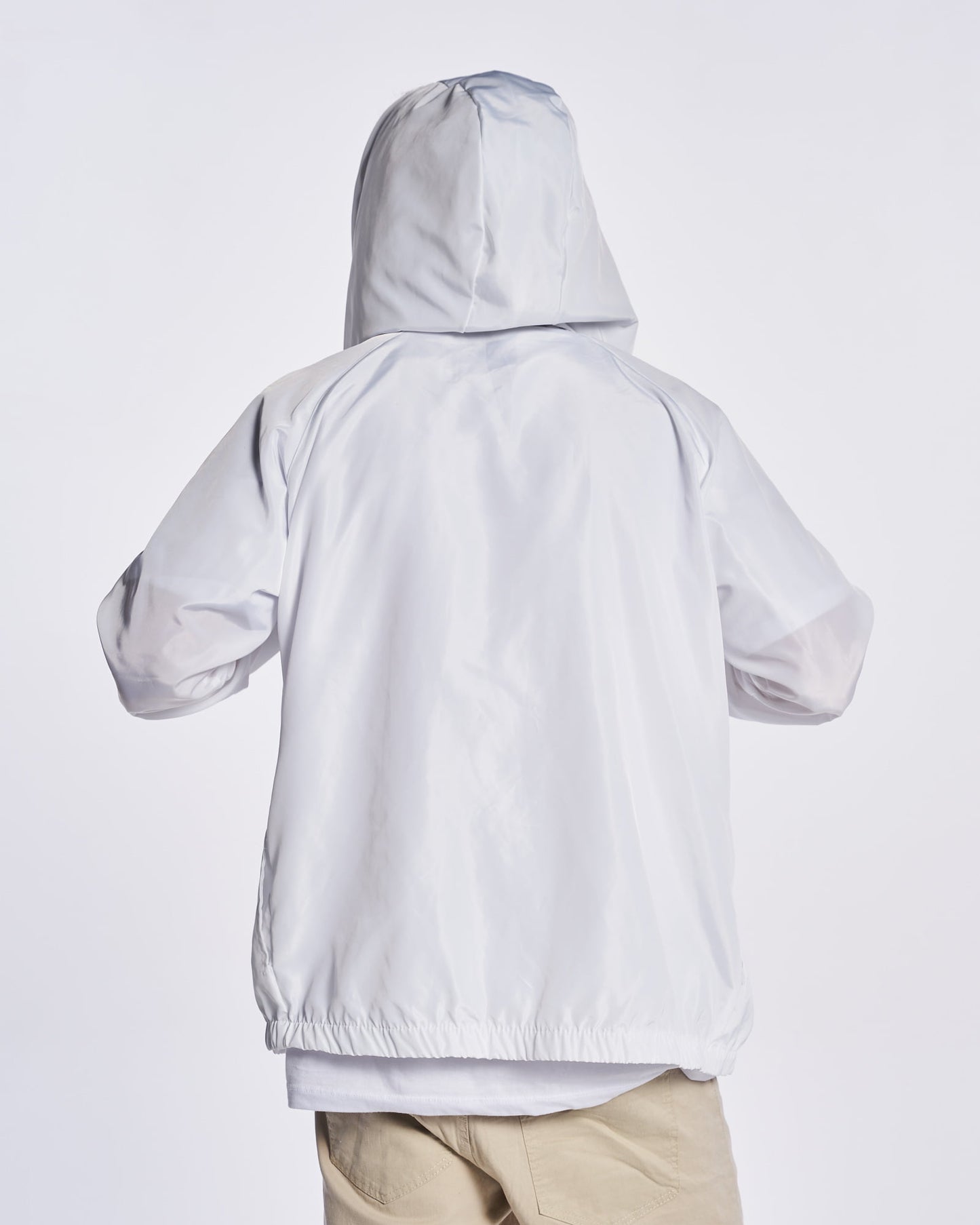 Hooded Windbreaker Jacket - White